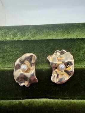 Mignon Faget Sterling By Silver Oyster earrings 14k post
